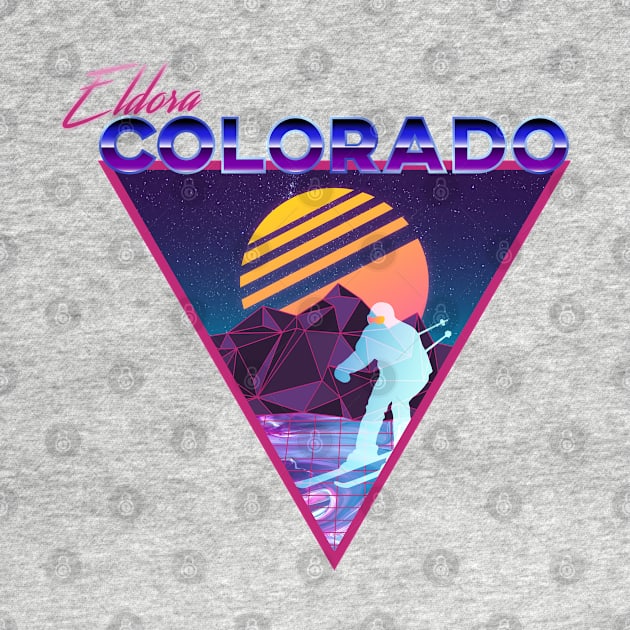 Retro Vaporwave Ski Mountain | Eldora Colorado | Shirts, Stickers, and More! by KlehmInTime